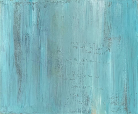 LOVE IS THE THING WE MUST GET OFF OUR CHESTS (2024) (*46CM X 56CM X 2CM*)