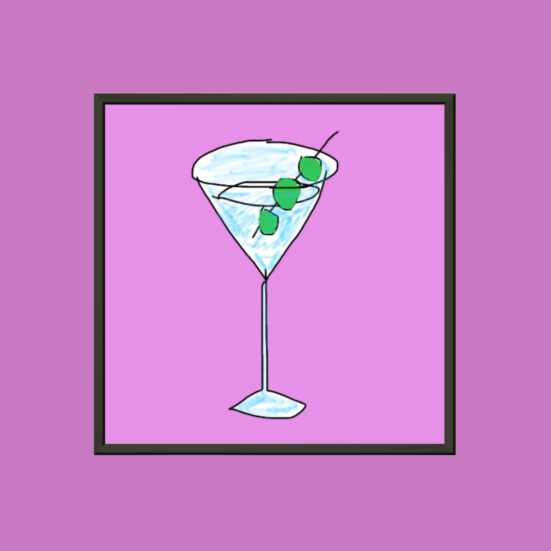 SHAKY MARTINI (MUTED MAUVE) PREMIUM MATTE METAL FRAMED PRINT (*MULTIPLE SIZES*)