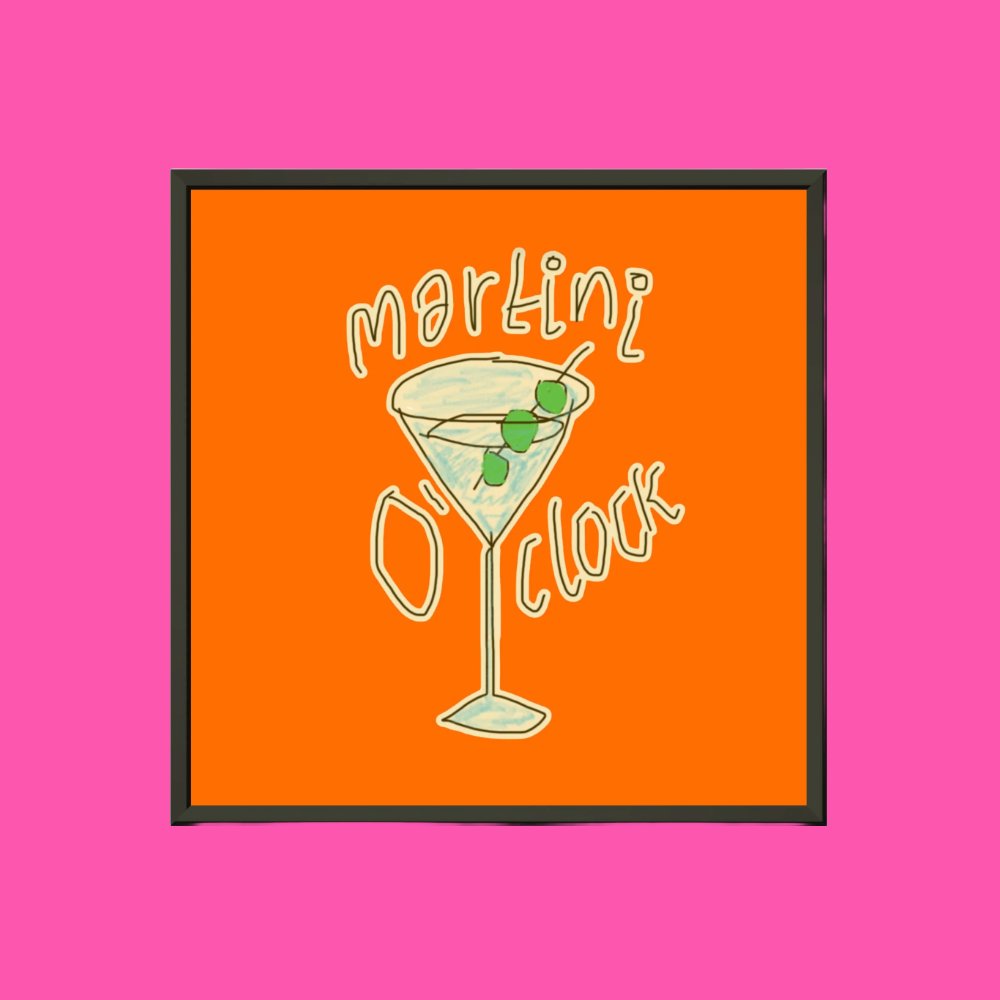 MARTINI O'CLOCK (HOT ORANGE) PREMIUM MATTE METAL FRAMED PRINT (*30CM X 30CM*)