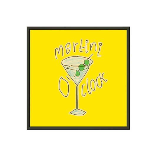 MARTINI O'CLOCK (VIVID YELLOW) PREMIUM MATTE METAL FRAMED PRINT (*30CM X 30CM*)