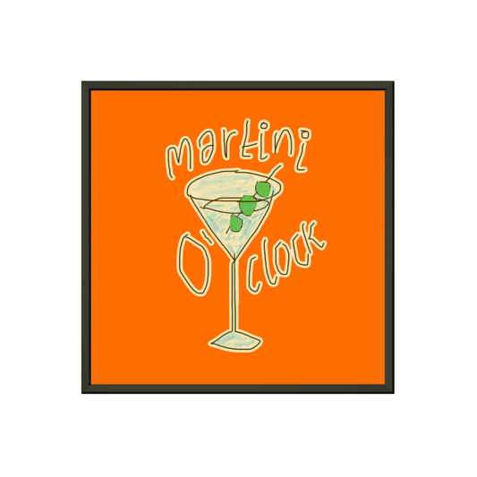 MARTINI O'CLOCK (HOT ORANGE) PREMIUM MATTE METAL FRAMED PRINT (*30CM X 30CM*)