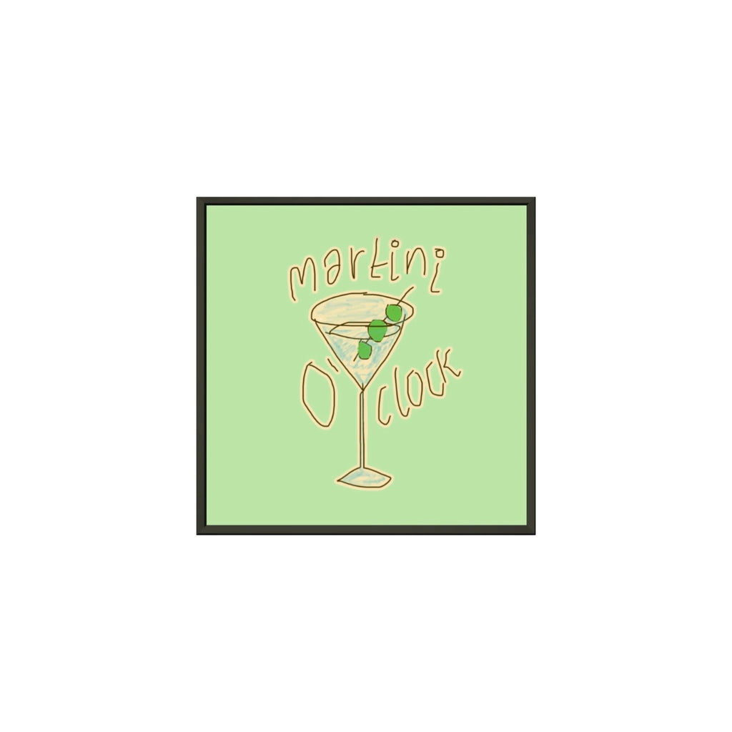 MARTINI O'CLOCK (SAGE GREEN) PREMIUM MATTE METAL FRAMED PRINT (*30CM X 30CM*)