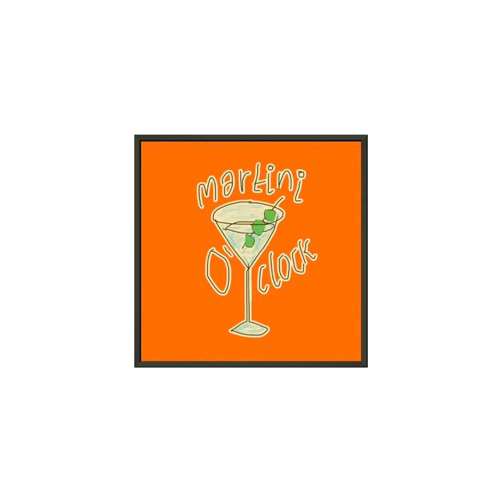 MARTINI O'CLOCK (HOT ORANGE) PREMIUM MATTE METAL FRAMED PRINT (*30CM X 30CM*)