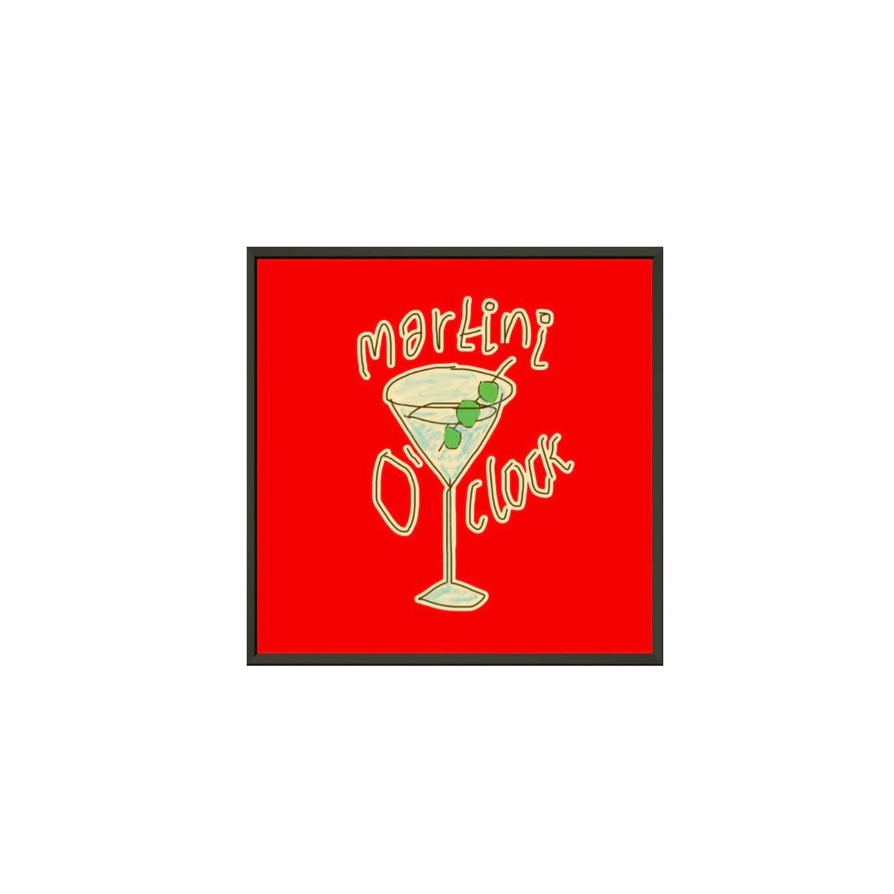 MARTINI O'CLOCK (BRILLIANT RED) PREMIUM MATTE METAL FRAMED PRINT (*30CM X 30CM*)