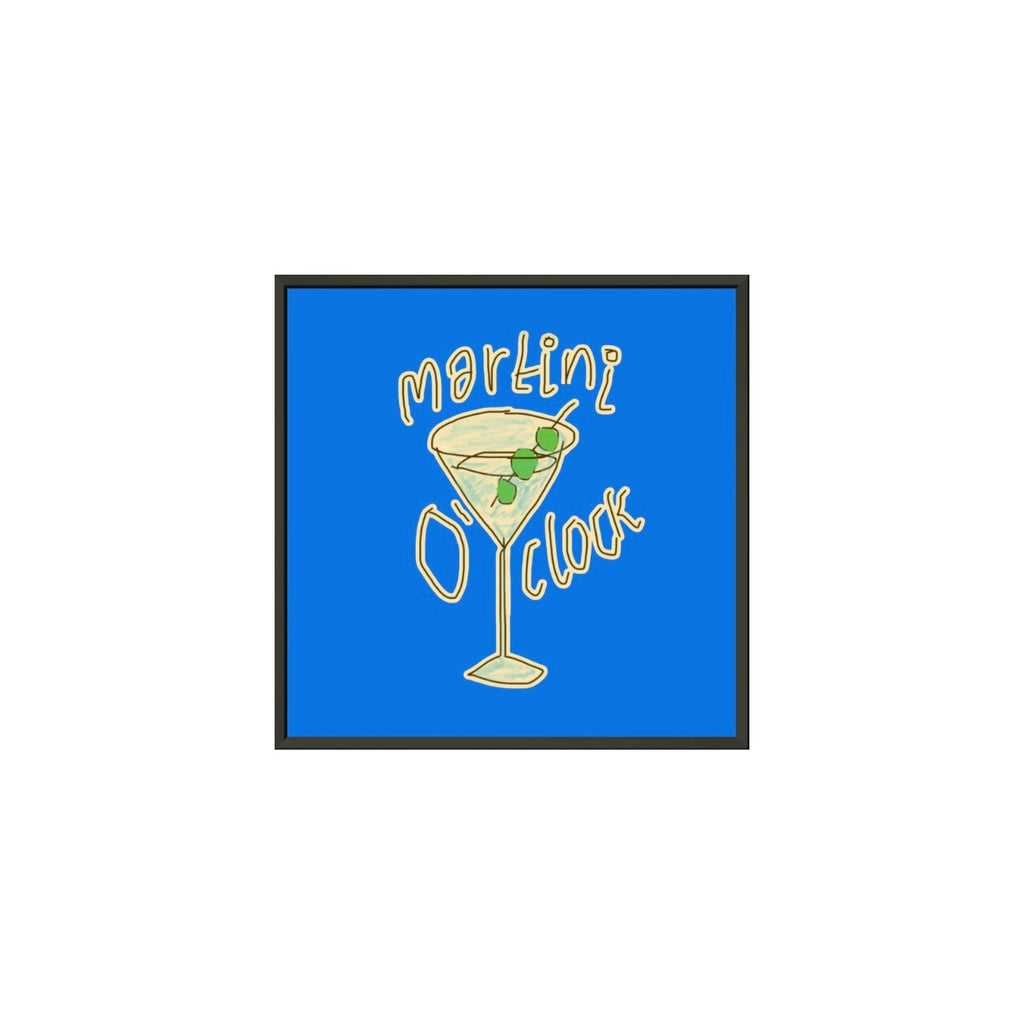 MARTINI O'CLOCK (COBALT BLUE) PREMIUM MATTE METAL FRAMED PRINT (*30CM X 30CM*)