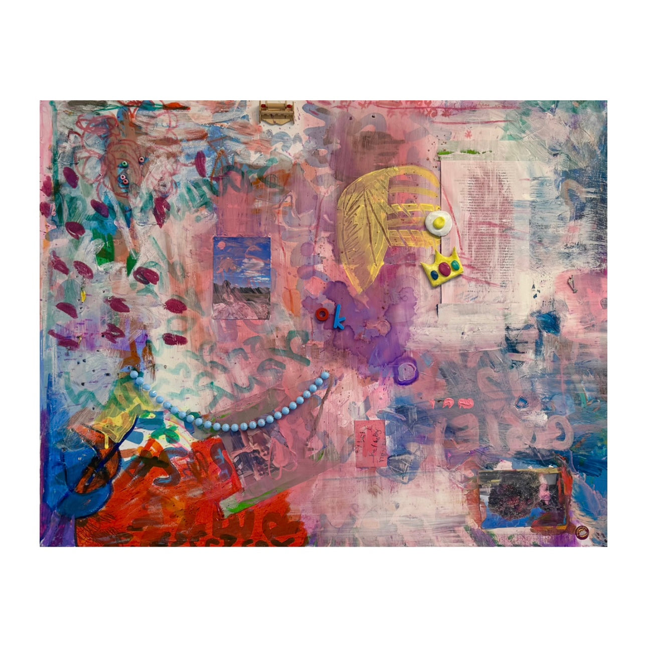 MY GRIEF IS A SPARROW IS A PEACOCK IS A PLANE (MY GRIEF IS PRIVATE IS COMMUNAL IS NOT MINE TO HOLD ALONE) (2025) (*102CM X 81.5CM X 2CM)