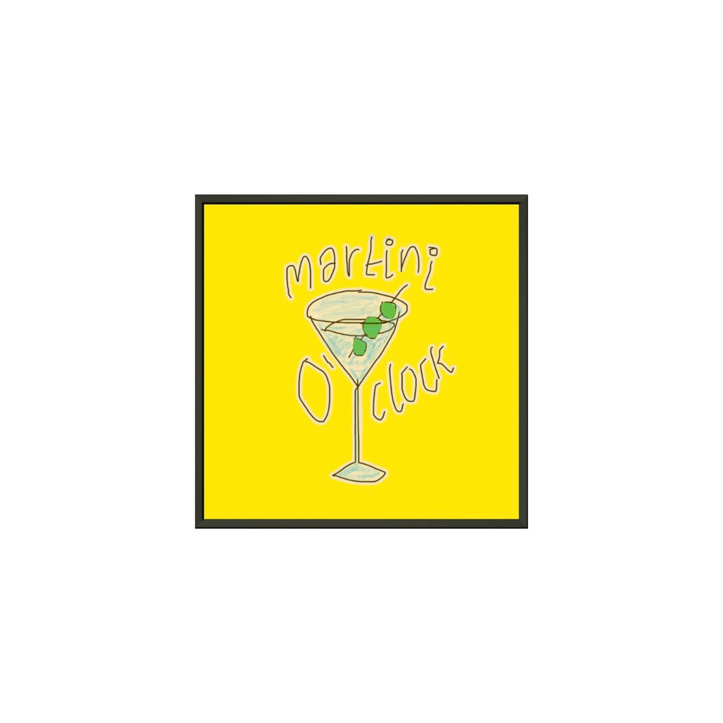 MARTINI O'CLOCK (VIVID YELLOW) PREMIUM MATTE METAL FRAMED PRINT (*30CM X 30CM*)