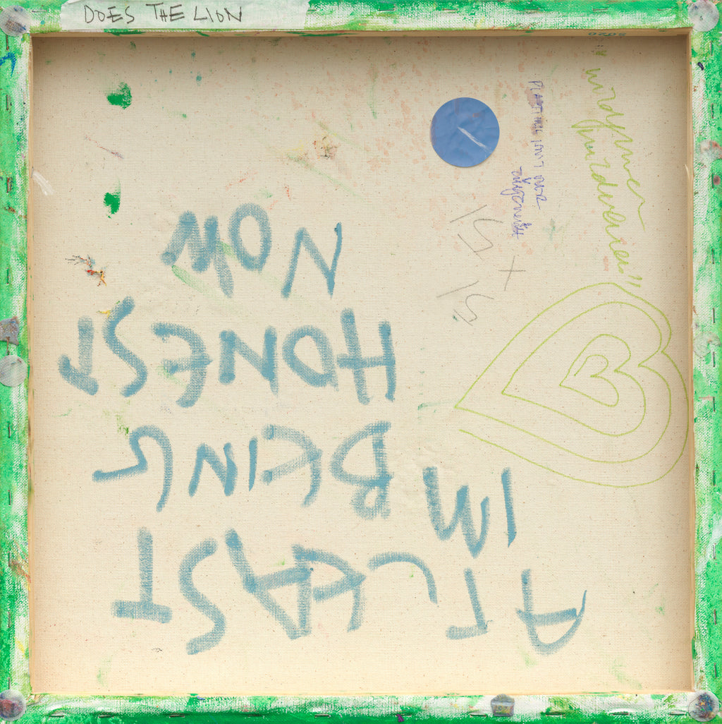 DOES THE LION (THINK ABOUT THE ONE THAT GOT AWAY?) (2026) (*51CM X 51CM X 4CM*)