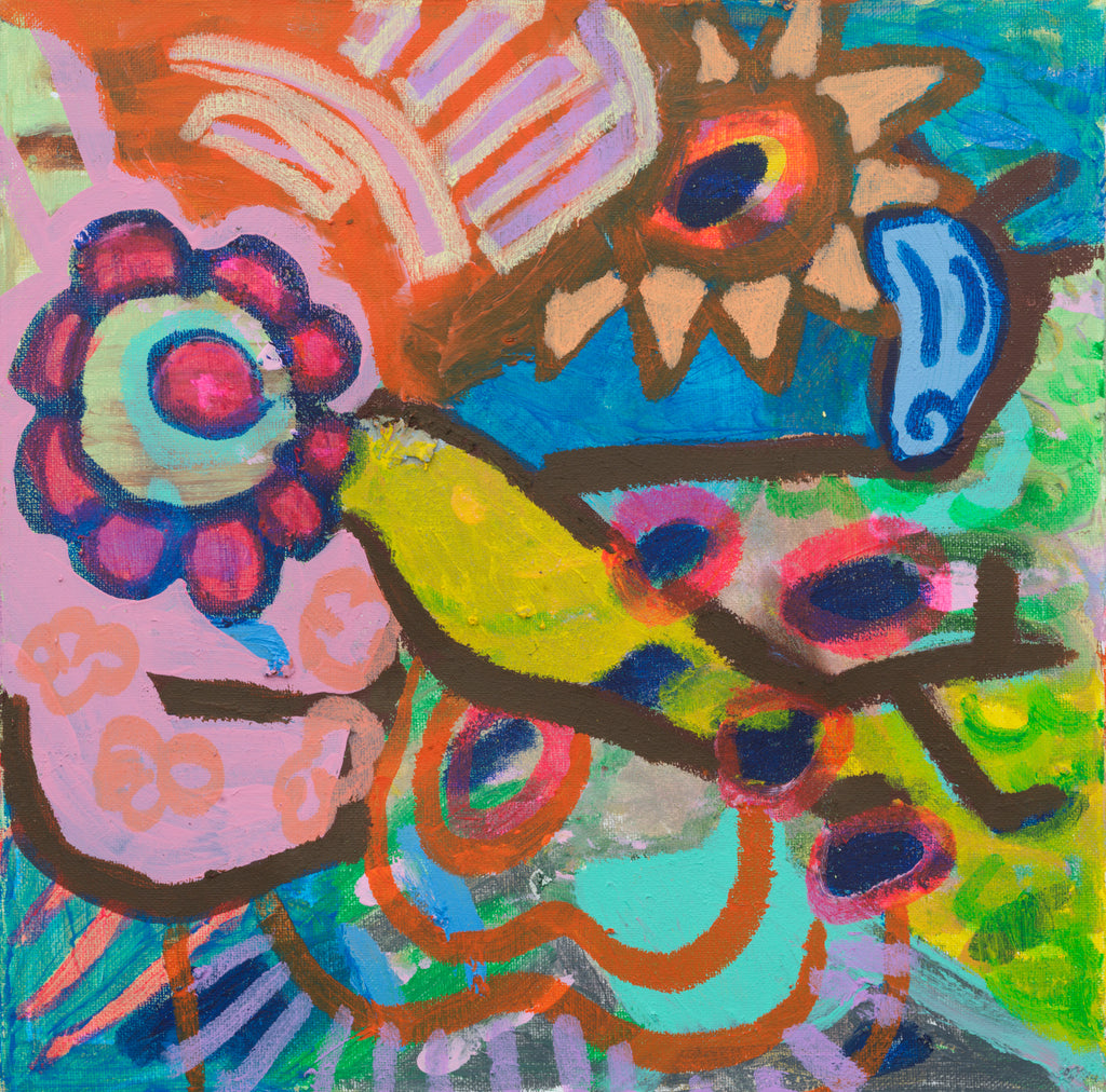 BIRD FLOWER SUN (ONE DAY YOU'LL GET TO SAY I KNEW HER) (2026) (*40.5CM X 40.5CM X 4CM*)
