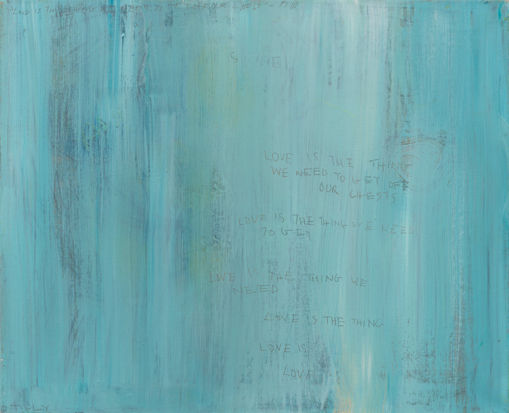 LOVE IS THE THING WE MUST GET OFF OUR CHESTS (I) (2024) (*46CM X 56CM X 2CM*)