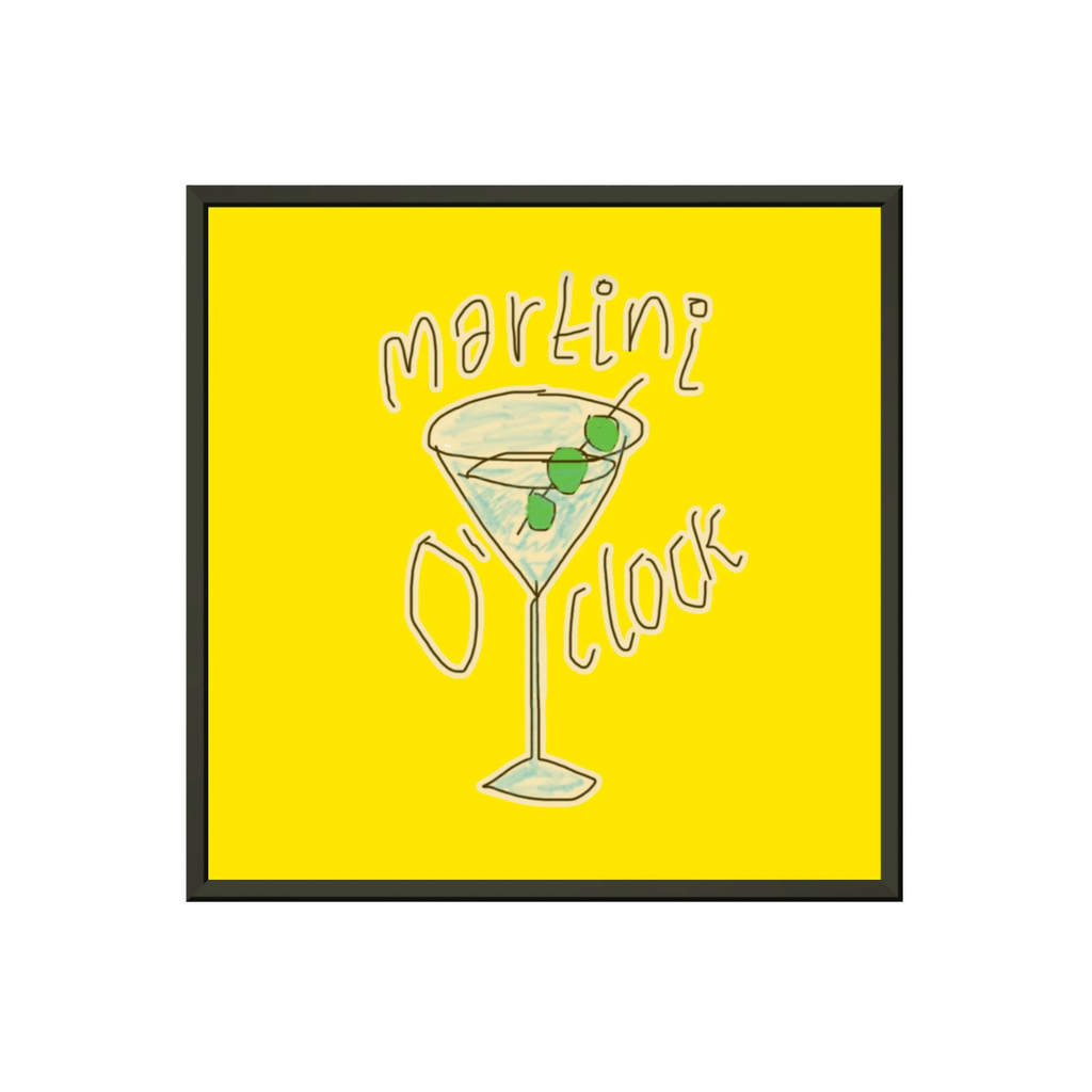MARTINI O'CLOCK (VIVID YELLOW) PREMIUM MATTE METAL FRAMED PRINT (*30CM X 30CM*)
