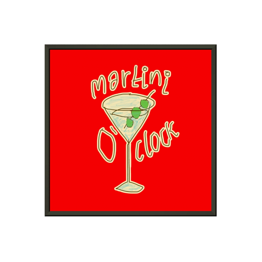 MARTINI O'CLOCK (BRILLIANT RED) PREMIUM MATTE METAL FRAMED PRINT (*30CM X 30CM*)